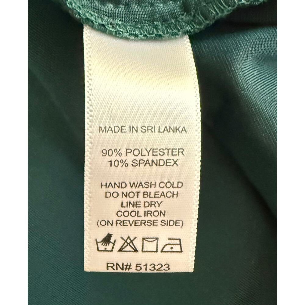 CeCe XL Emerald Green Velvet Flutter Sleeve Mock Neck Blouse Top - Picture 6 of 6